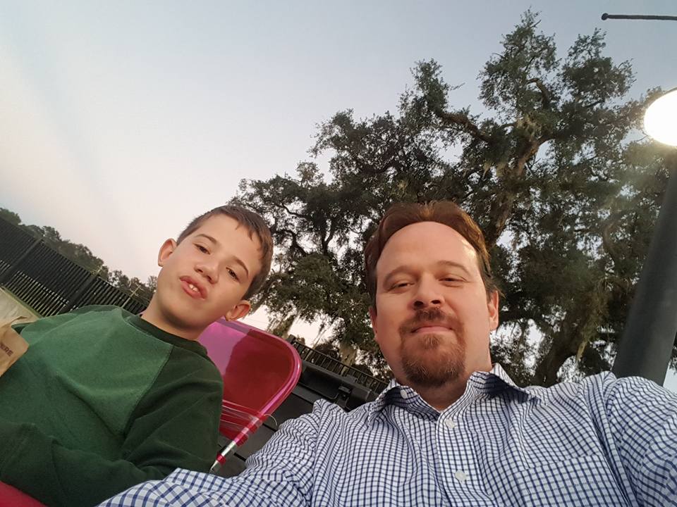 Randy Smith and his son in Tallahassee, Florida